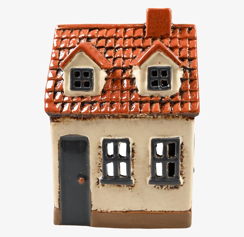 Ljuslykta Hus Beige från Det Gamle Apotek i keramik