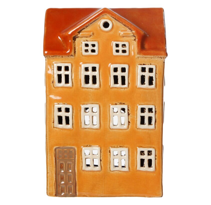 Ljuslykta Hus Gul 21.5cm från Det Gamle Apotek i keramik