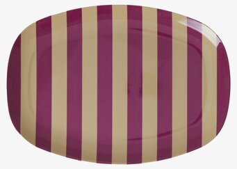 Tallrik Stripes Print från Rice med beige och lila ränder