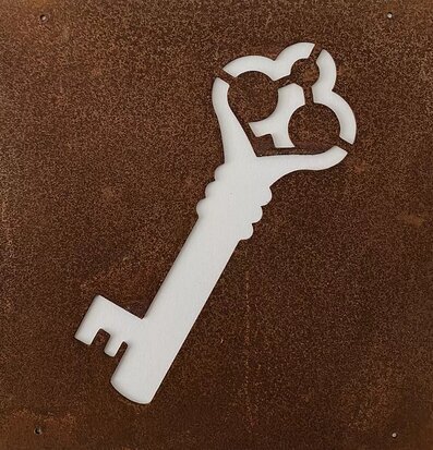 Skylt Nyckel (Armeringsnät) från Lind Decoration i metall