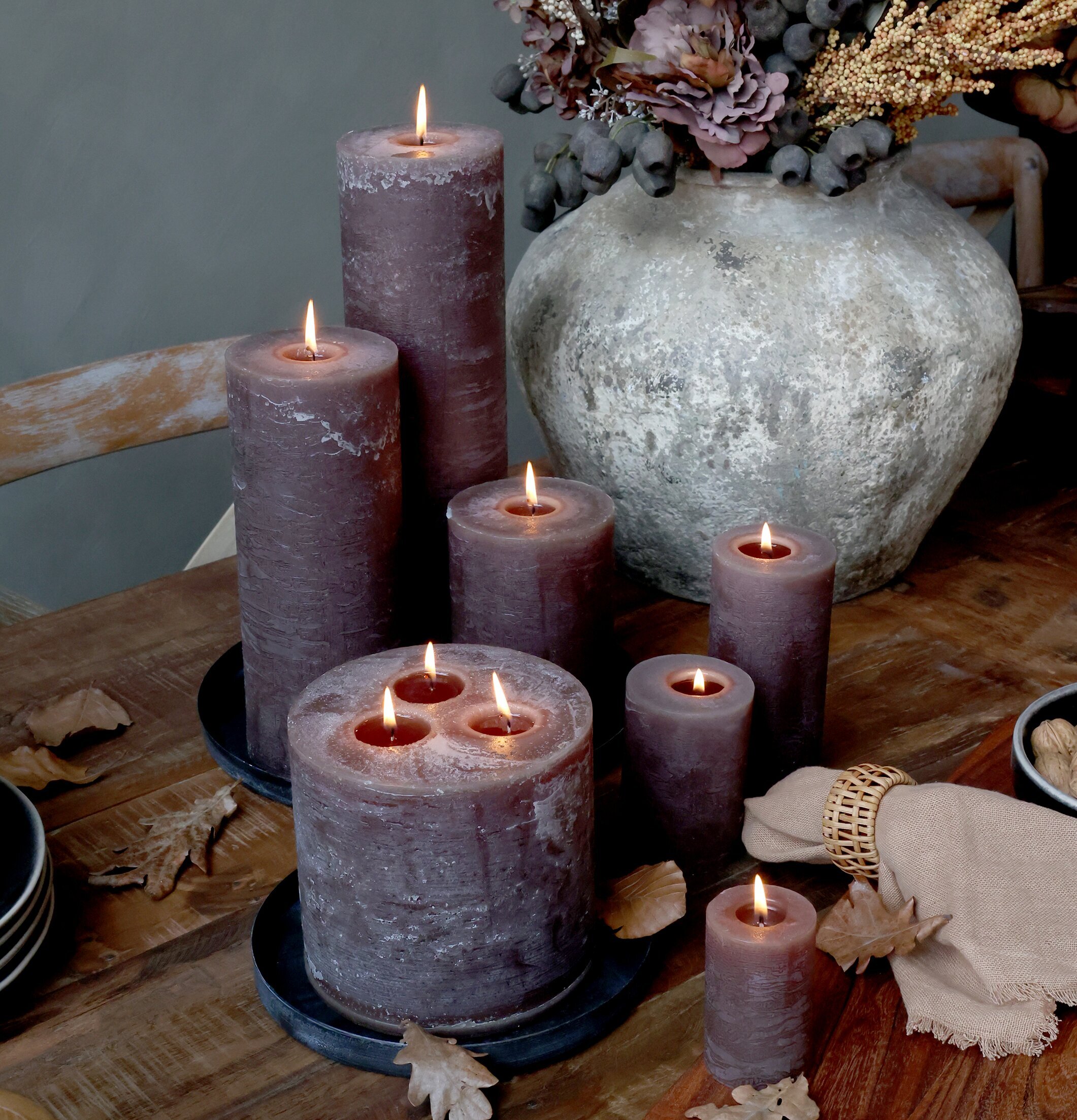 Blockljus Rustik Coffee (Brun) 150 Tim från Chic Antique