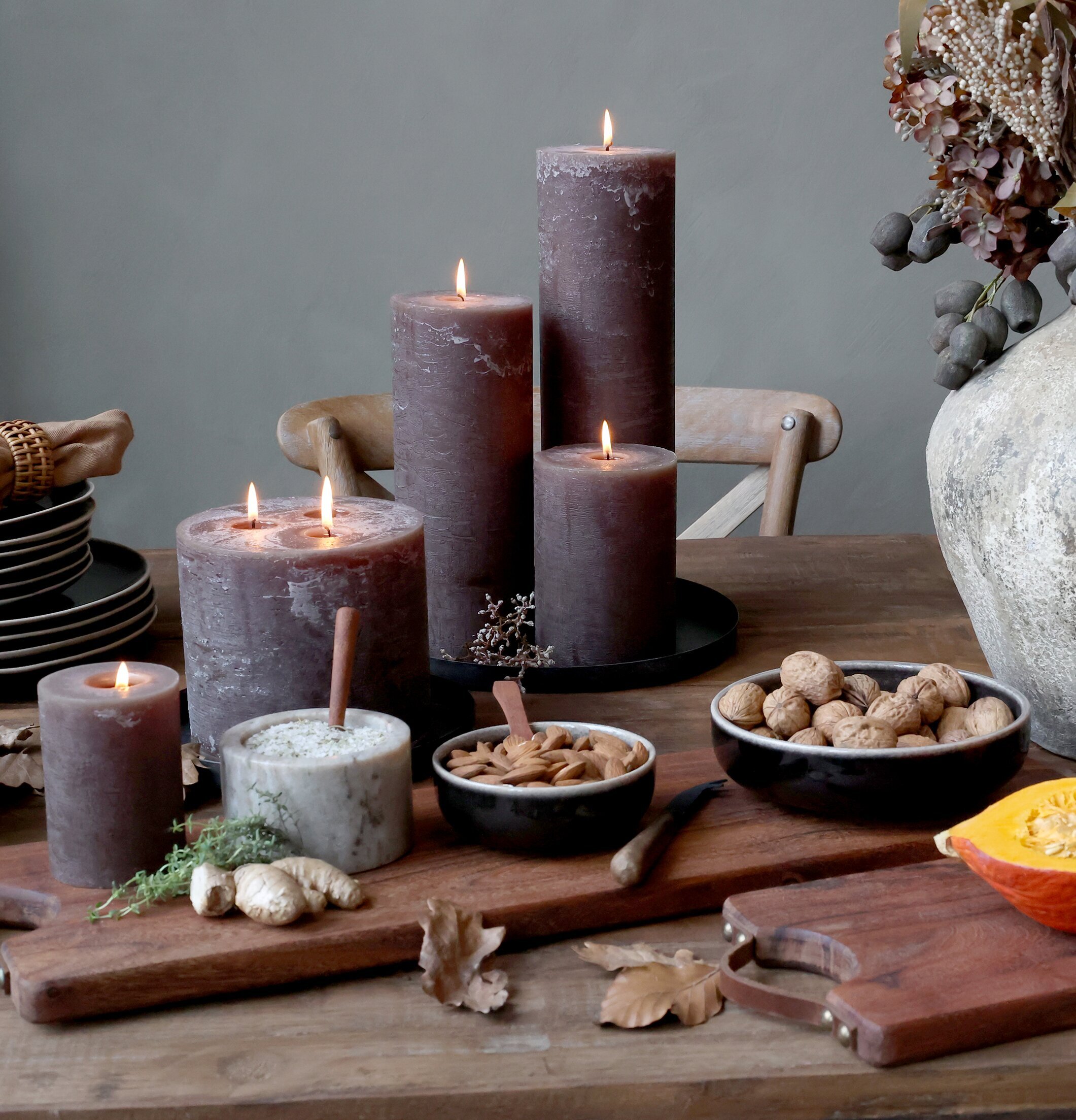 Blockljus Rustik Coffee (Brun) 150 Tim från Chic Antique