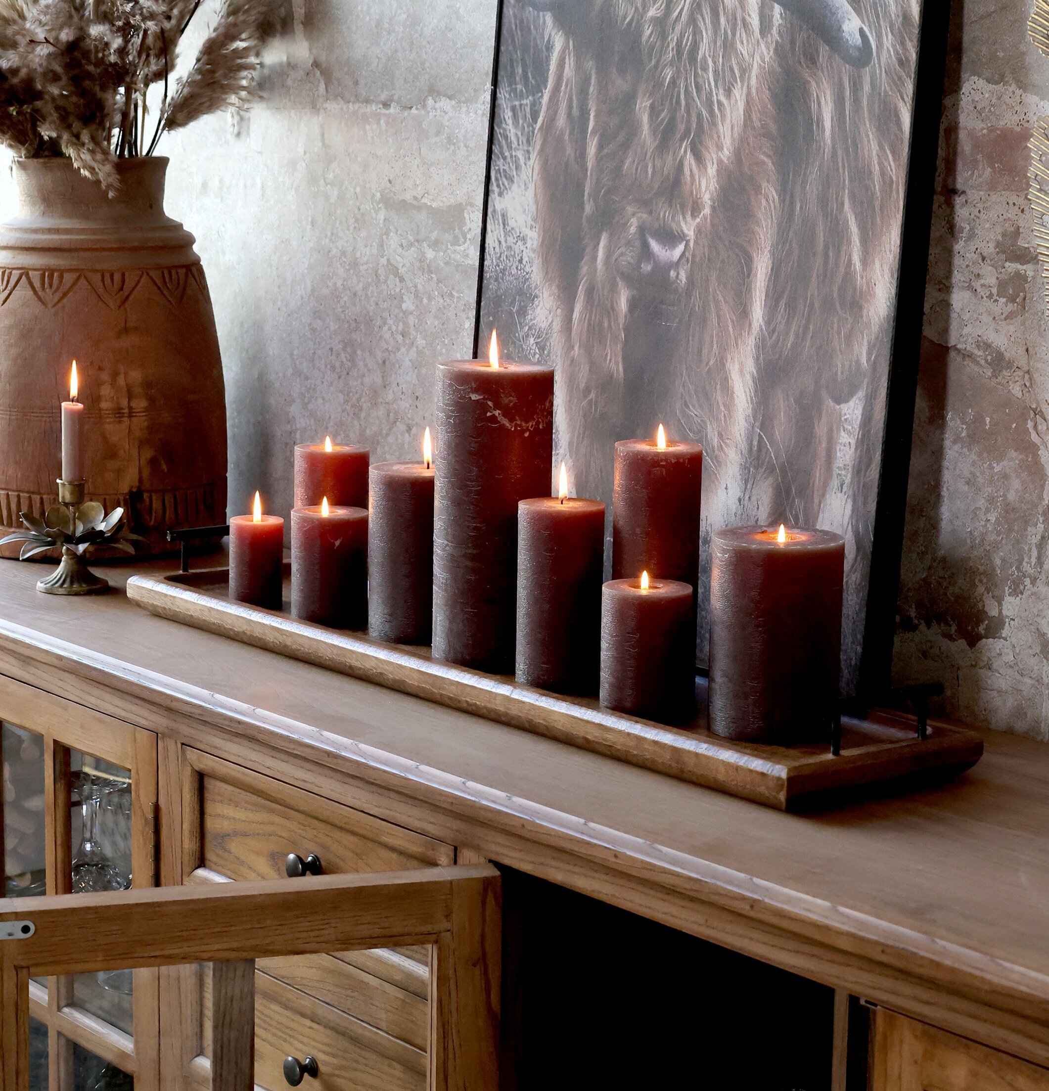 Blockljus Rustik Coffee (Brun) 150 Tim från Chic Antique