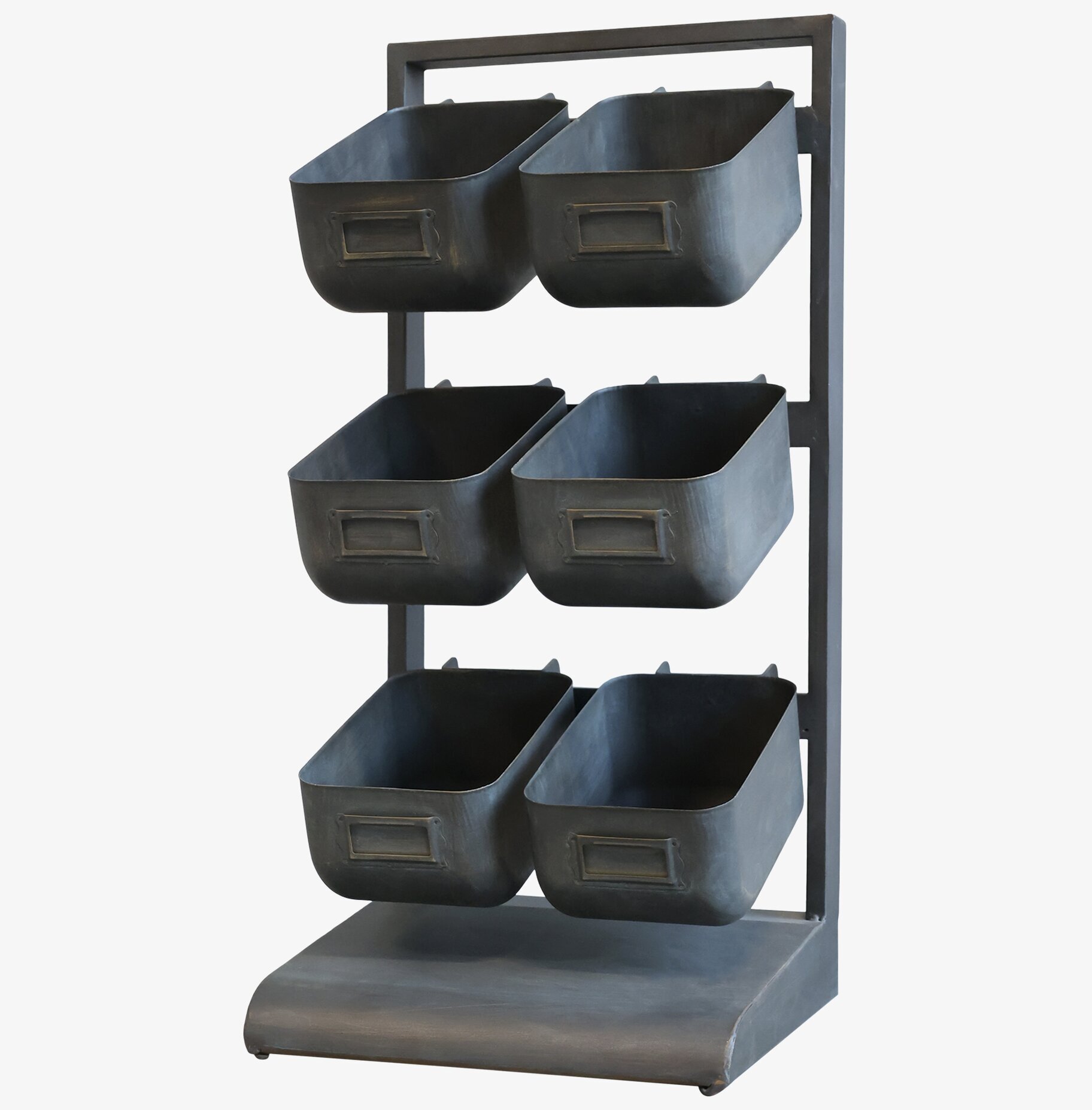 Förvaringsställ 6 lådor Svart/Grå från Chic Antique