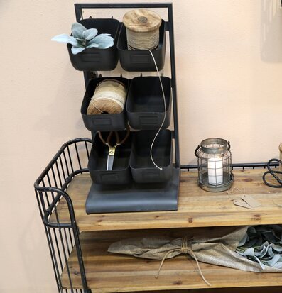 Förvaringsställ 6 lådor Svart/Grå från Chic Antique