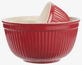 Skålset Mynte Röd från IB Laursen med två staplade skålar