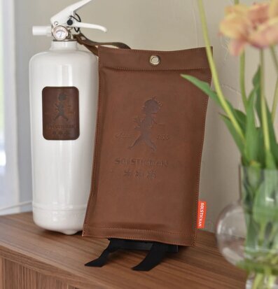 Brandfilt - Mörkt Läder från Solstickan, elegant säkerhet