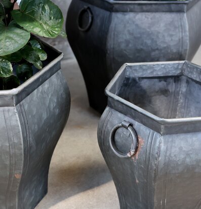 Kruka Med Handtag Antik Zink från Chic Antique i grupp