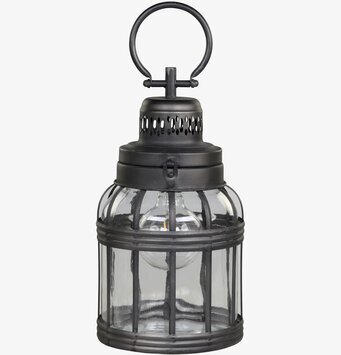 Fransk Stall-Lanterna Antiksvart H39.5cm från Chic Antique