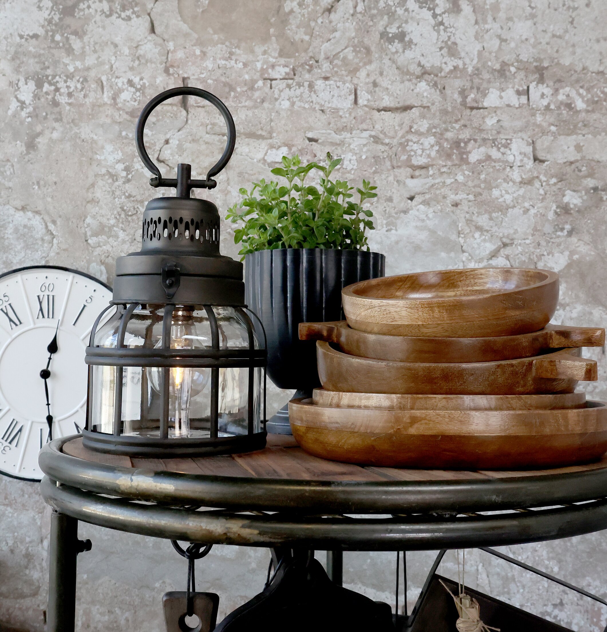 Fransk Stall-Lanterna Antiksvart H34cm från Chic Antique