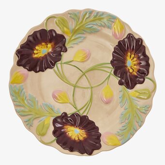 Tallrik Keramik - Flower Design Soft Sand från Rice