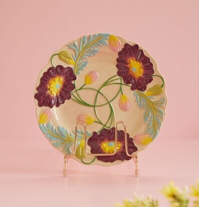 Tallrik Keramik - Flower Design Soft Sand från Rice