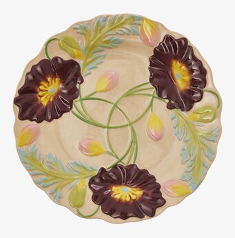 Assiett Keramik - Flower Design Soft Sand från Rice