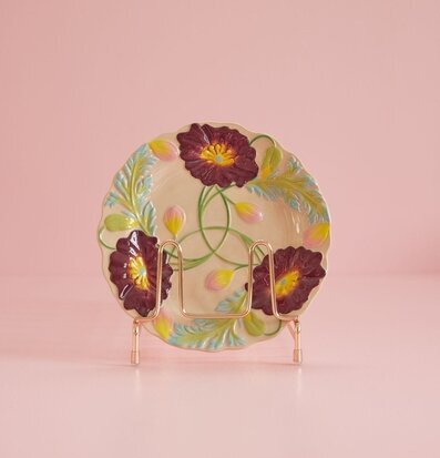 Assiett Keramik - Flower Design Soft Sand från Rice