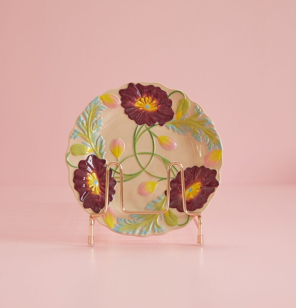 Assiett Keramik - Flower Design Soft Sand från Rice