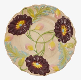 Desserttallrik Keramik - Flower Design Soft Sand från Rice