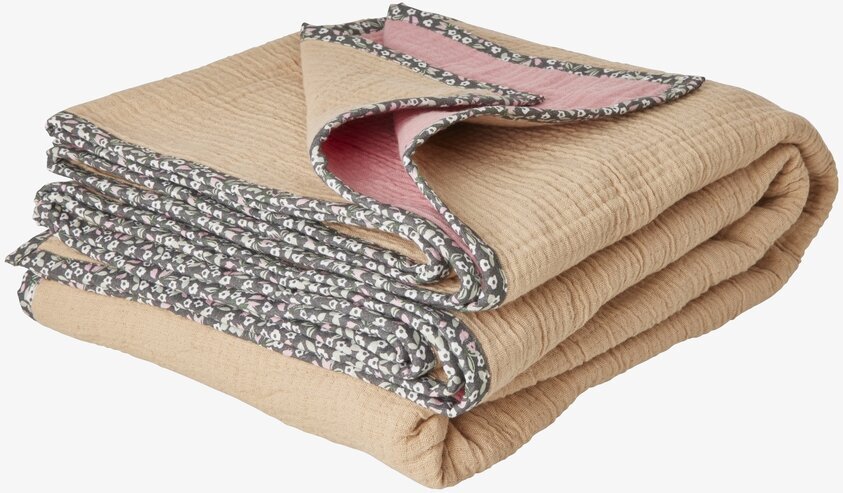 Cotton Crinkle Plaid - Flower Edge från Rice på plan yta