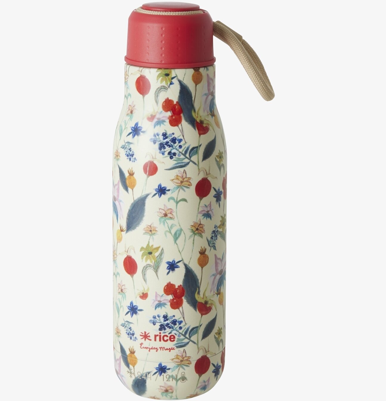 Termoflaska - Winter Rosebuds Print från Rice med blommönster