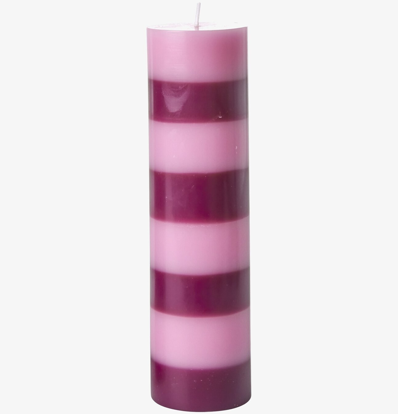 Blockljus - Striped Candles 20cm från Rice i rosa ränder