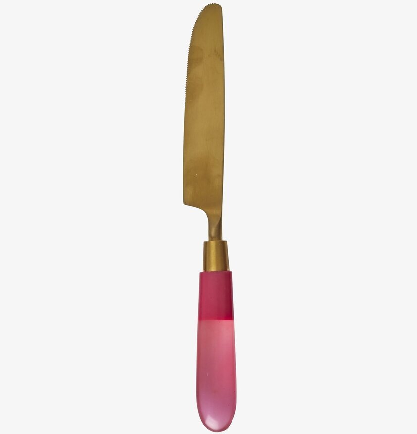 Mässingsbestick Kniv Rosa från Rice med rosa handtag