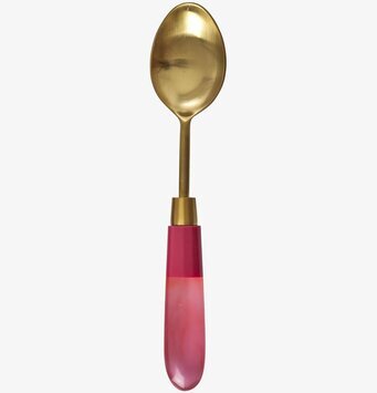 Mässingsbestick Sked Rosa från Rice med mässingsskalle