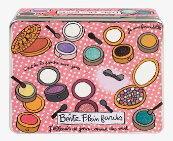 Bild av livfull plåtburk för sminkförvaring och dekoration