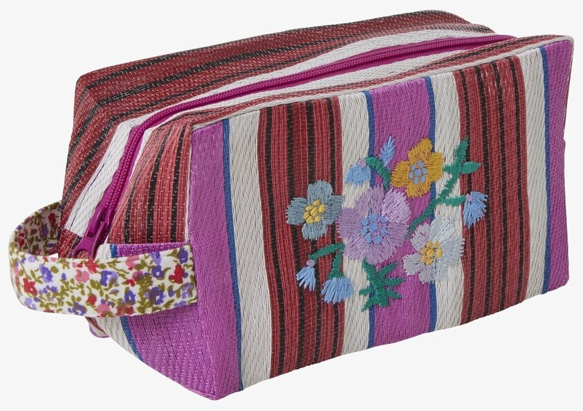 Necessär/Sminkväska Broderade Blommor från Rice, färgglad