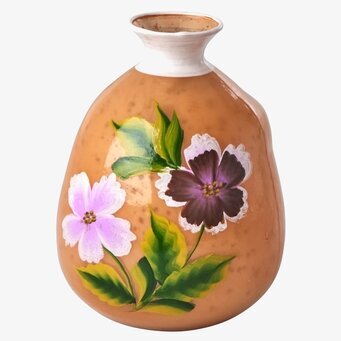 Vas Flower Orange från Rice med handmålade blommor