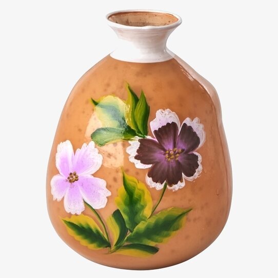 Vas Flower Orange från Rice med handmålade blommor