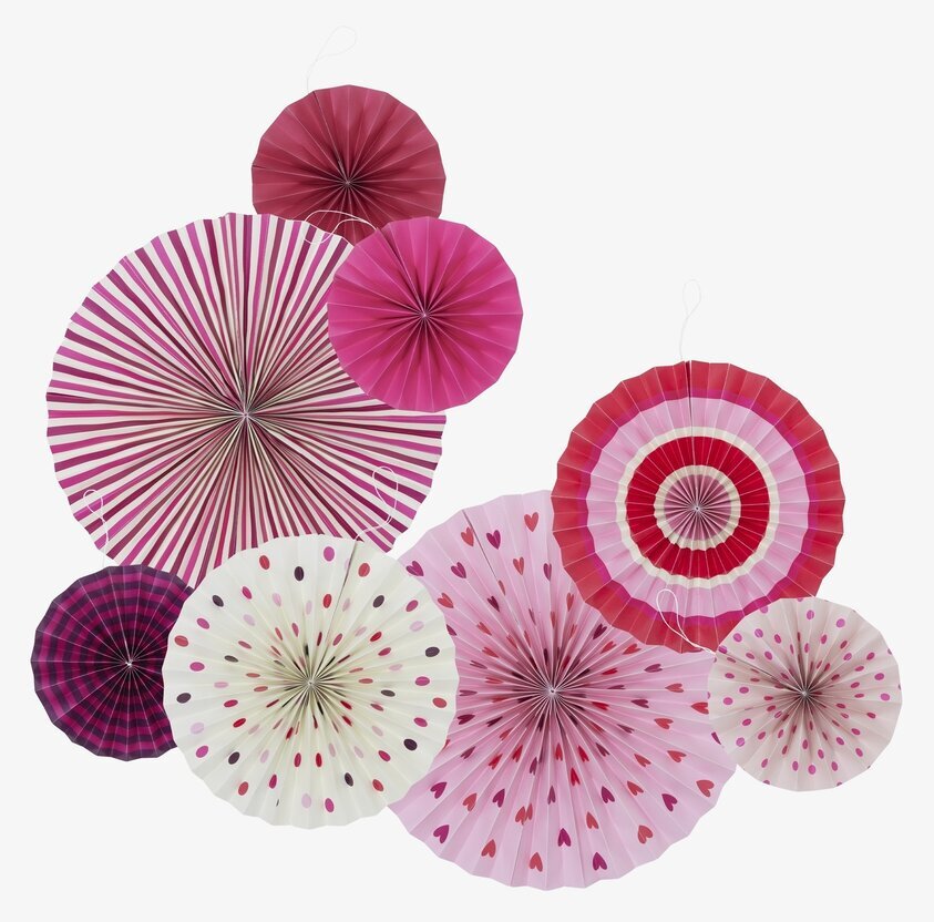 Pappersdekoration Pink Colors från Rice i rosa, rött och vitt