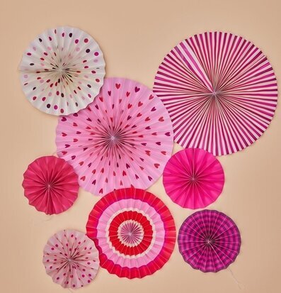 Pappersdekoration Pink Colors från Rice i olika rosa nyanser