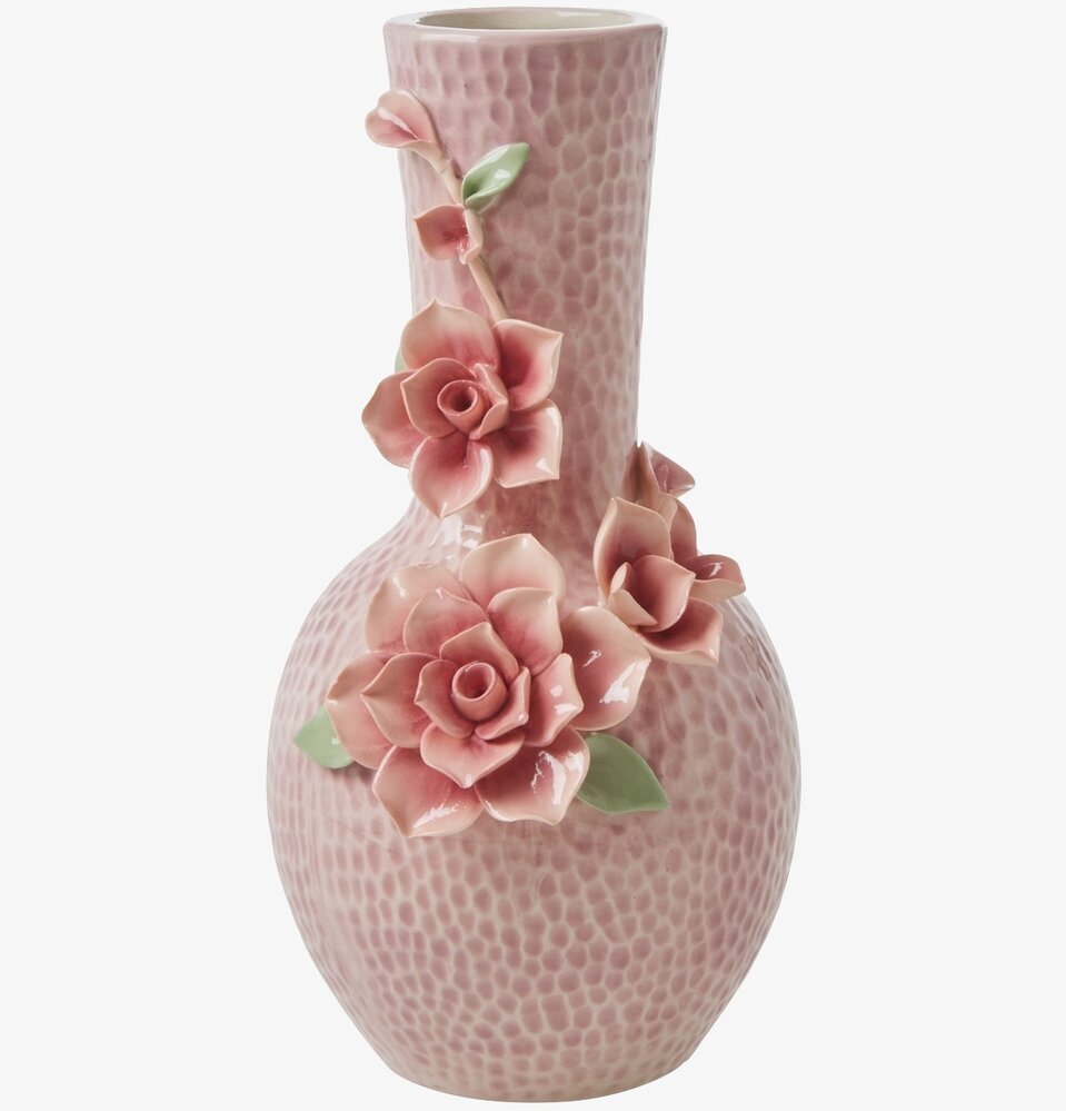 Keramikvas Flower Sculpture Pink från Rice med blommotiv