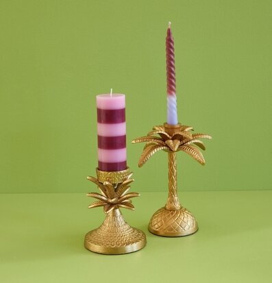 Ljusstake Palm Kronljus från Rice i guld med färgglada ljus