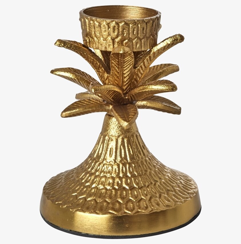 Ljusstake Palm Blockljus/Värmeljus från Rice i gyllene färg