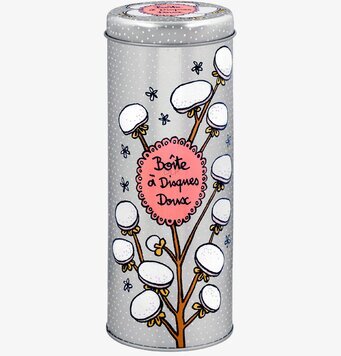 Bild av stilfull plåtburk med blommotiv och fransk elegans