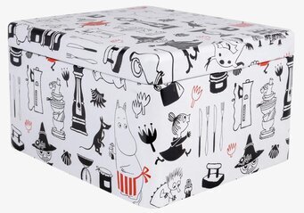 Bild av teburk med Muminmotiv och köksdetaljer