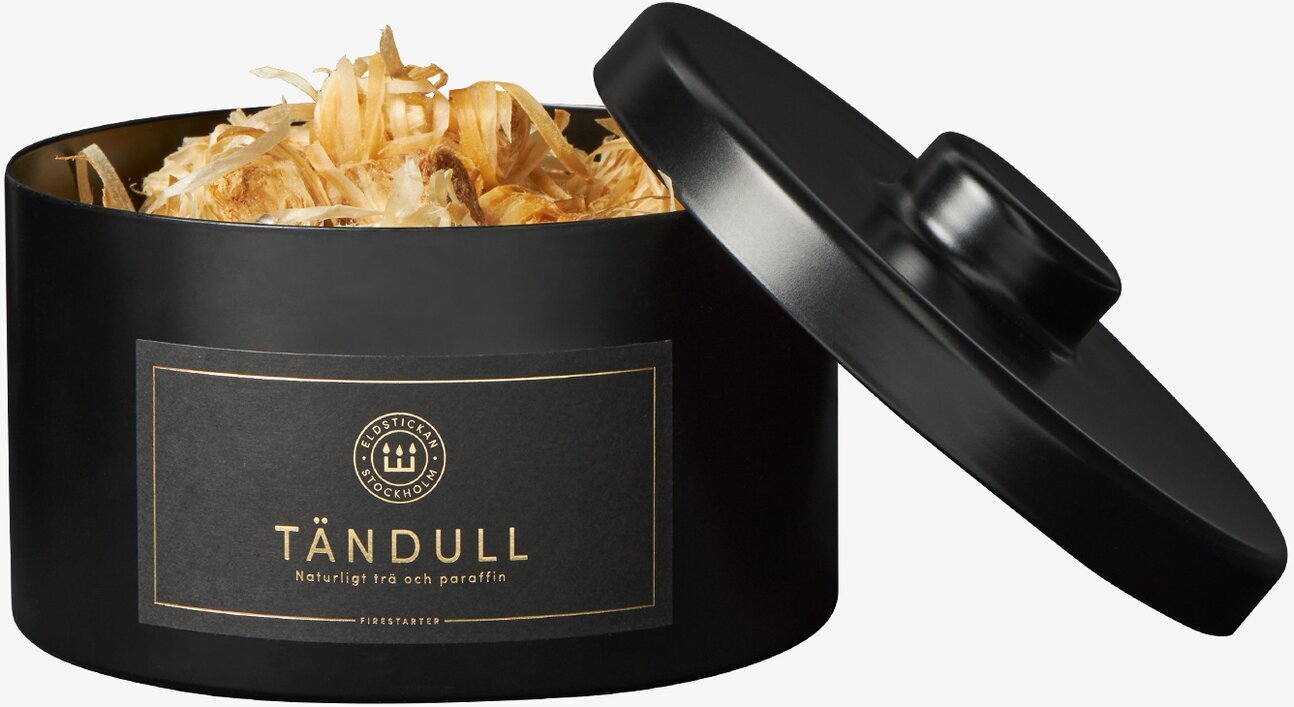 Tändull - Eldstickan från Eldstickan i svart metallbehållare