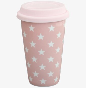 Happy To Go - Star Rosa bärbar mugg från Krasilnikoff