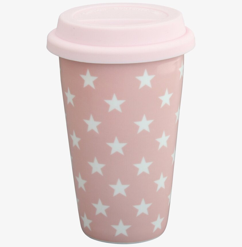 Happy To Go - Star Rosa bärbar mugg från Krasilnikoff