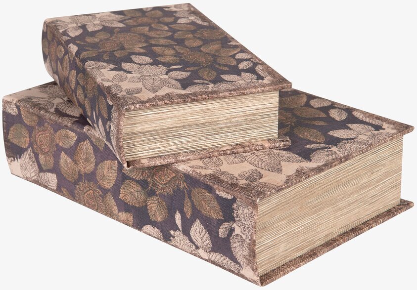 Boklåda Brown Flowers Set/2 från A Lot Decoration