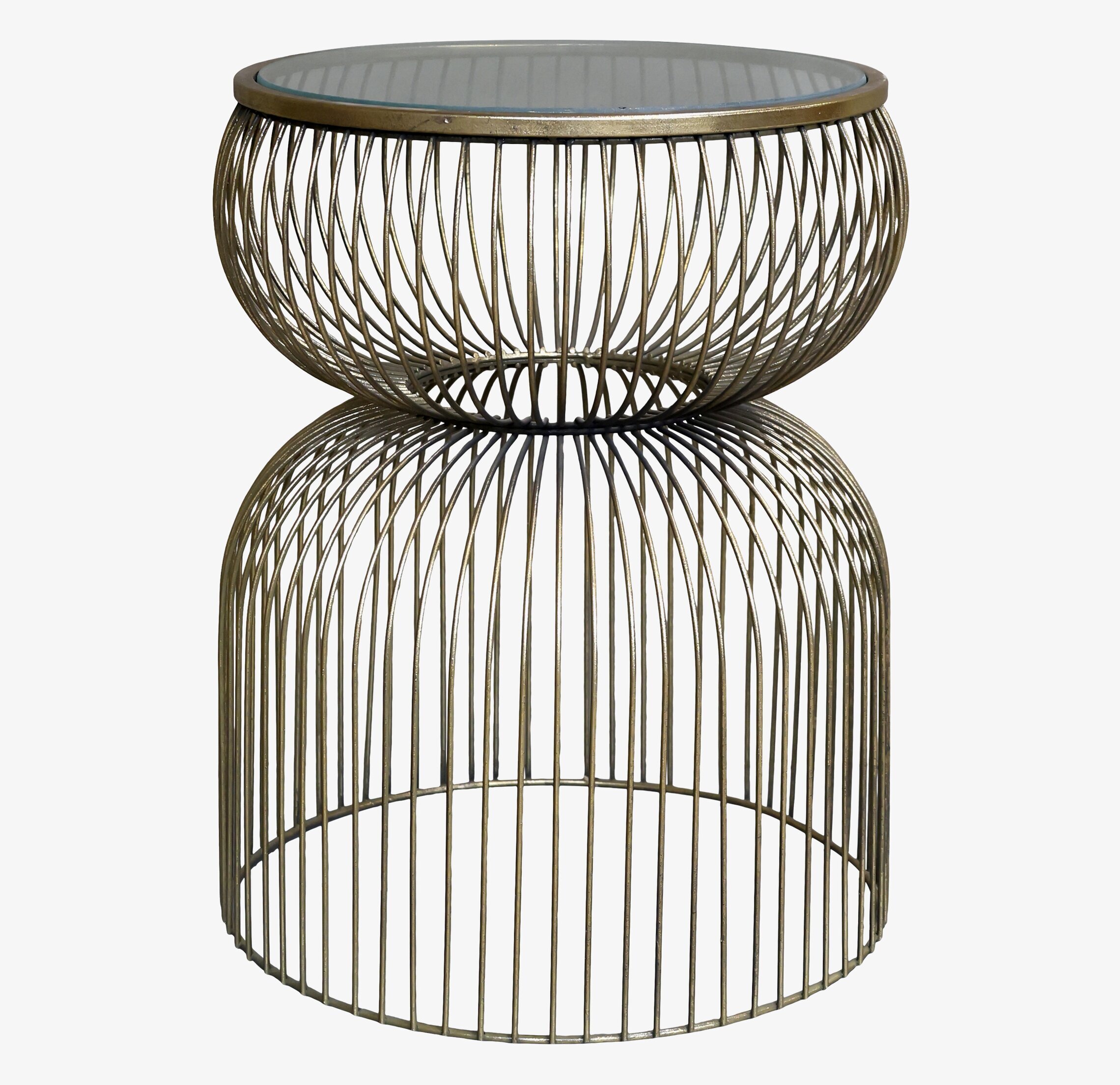 Glasbord/Avlastningsbord Mässing H51/Ø40cm från Chic Antique