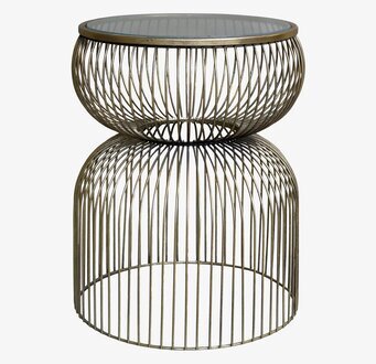 Glasbord/Avlastningsbord Mässing H51/Ø40cm från Chic Antique