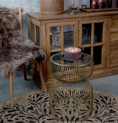 Glasbord/Avlastningsbord Mässing H51/Ø40cm från Chic Antique