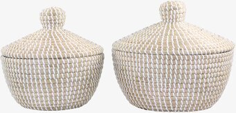 Korg Med Lock Natur/Vit från Chic Antique i naturlig miljö