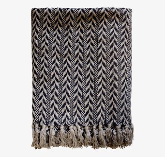 Pläd Mocca från Chic Antique med detaljerat triangulärt mönster