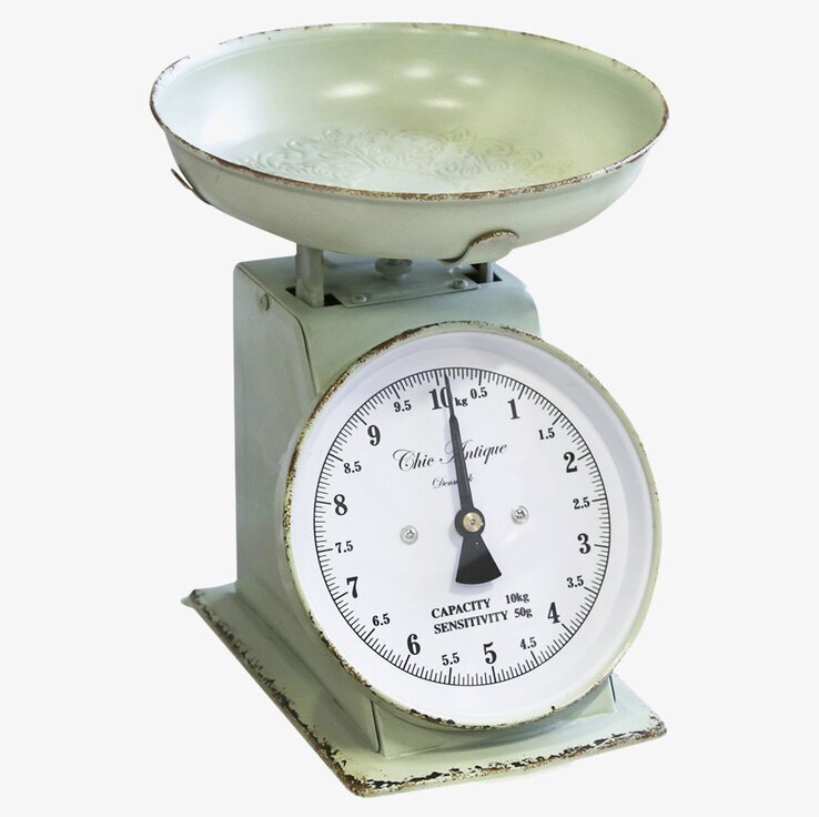 Fransk Köksvåg Antik Mint från Chic Antique i vintage stil