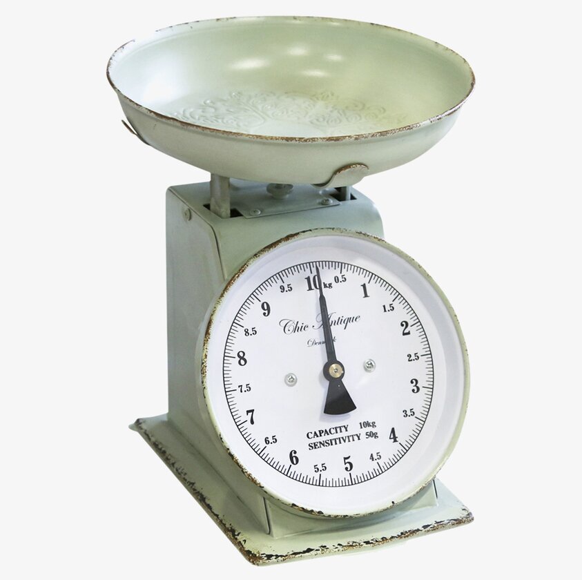 Fransk Köksvåg Antik Mint från Chic Antique i vintage stil