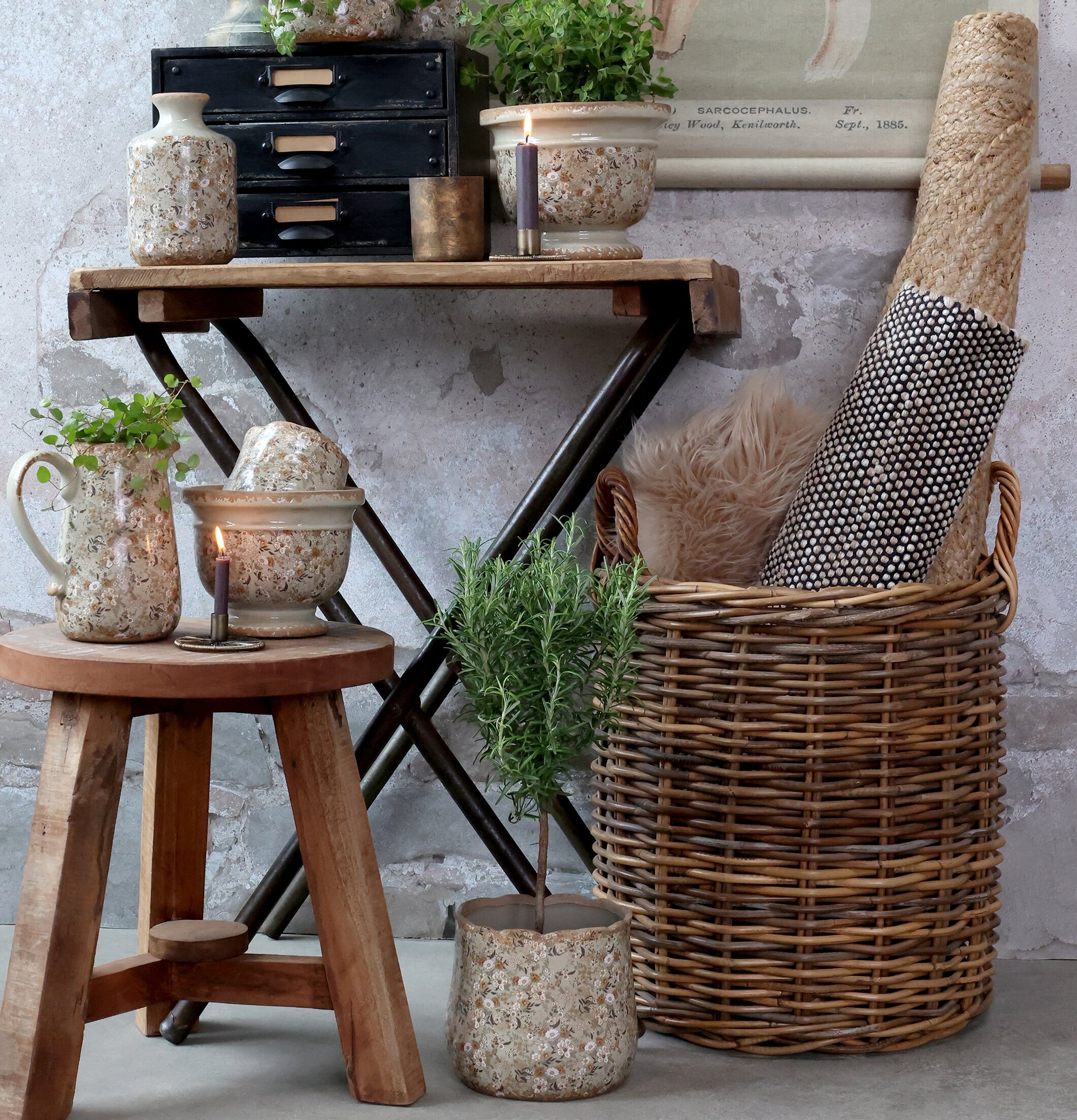 Kruka Evry Verte från Chic Antique på rustik träpall