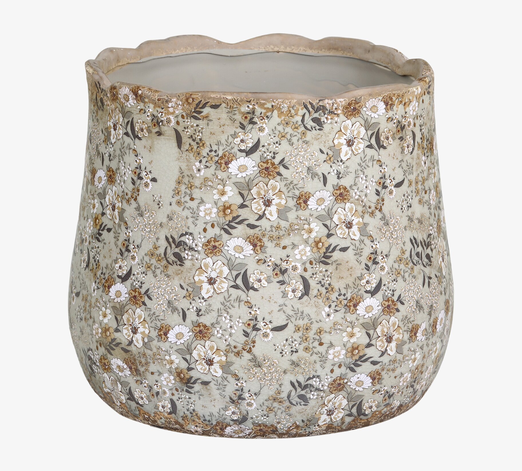 Kruka Evry Verte från Chic Antique med blommigt mönster