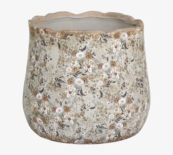 Kruka Evry Verte från Chic Antique med blommigt mönster